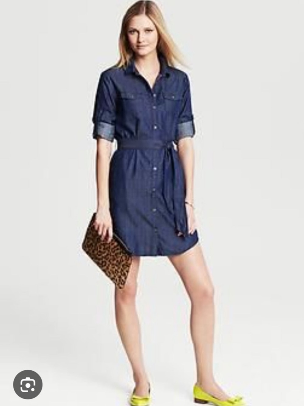 NWT BANANA REPUBLIC‎ belted denim shirt Dress